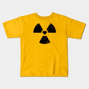 Radioactive Sign Radiation Symbol Nuclear Hazard Heart Kids T-Shirt